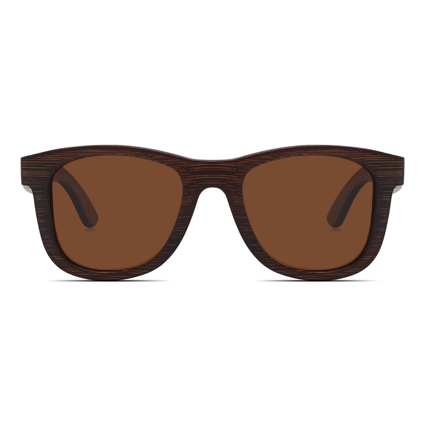 Natural Bamboo Sunglasses Dark Brown all wood frames and sides -with Polarized UV400 Lenses