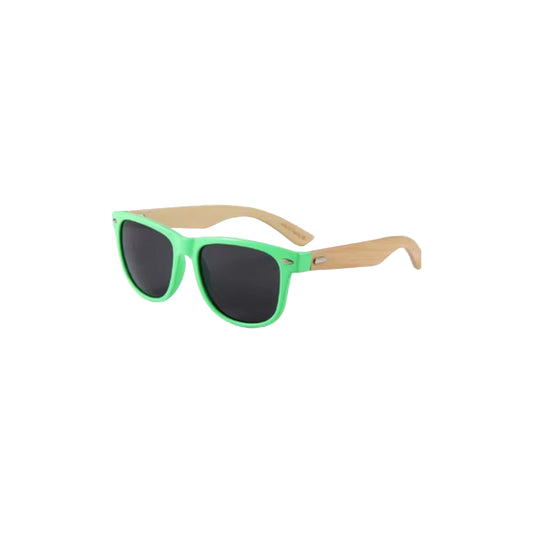 Yogaz Lime Green Rimmed Bamboo Sunglasses - YOGAZ