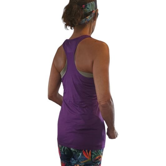 Bamboo Eco Freindly Purple Tank Top - YOGAZ