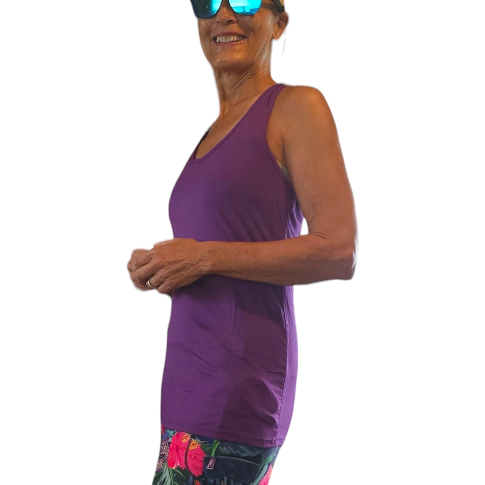 Bamboo Eco Freindly Purple Tank Top - YOGAZ