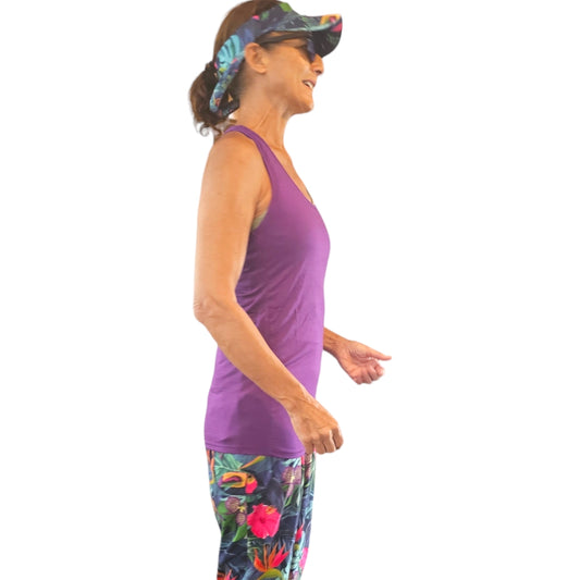 Bamboo Eco Freindly Purple Tank Top - YOGAZ