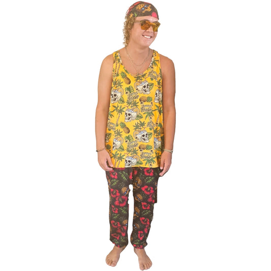 Unisex Pineapple Skull Print YOGAZ-Signature Pocket in Pocket Design - YOGAZ