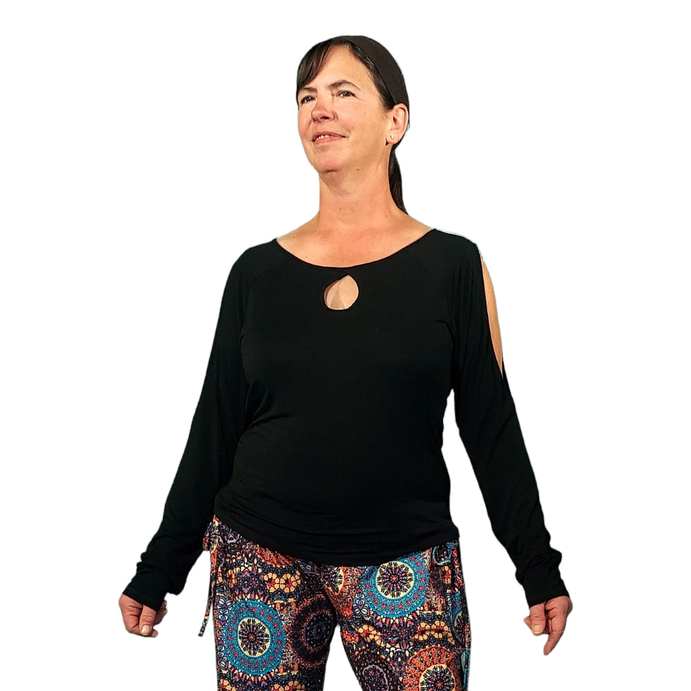 YOGAZ Eco-Friendly Bamboo Breathe Black Long Sleeve Shirt - YOGAZ
