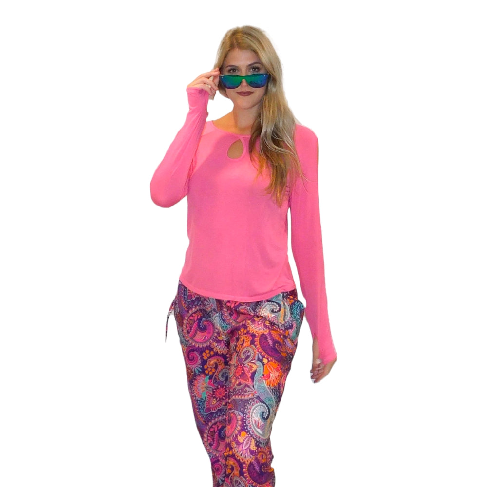 YOGAZ Eco-Friendly Bamboo Breathe Pink Long Sleeve Shirt - YOGAZ