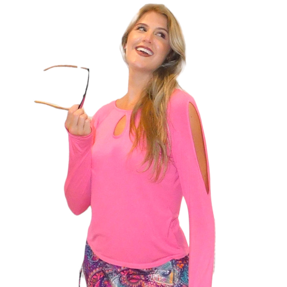 YOGAZ Eco-Friendly Bamboo Breathe Pink Long Sleeve Shirt - YOGAZ