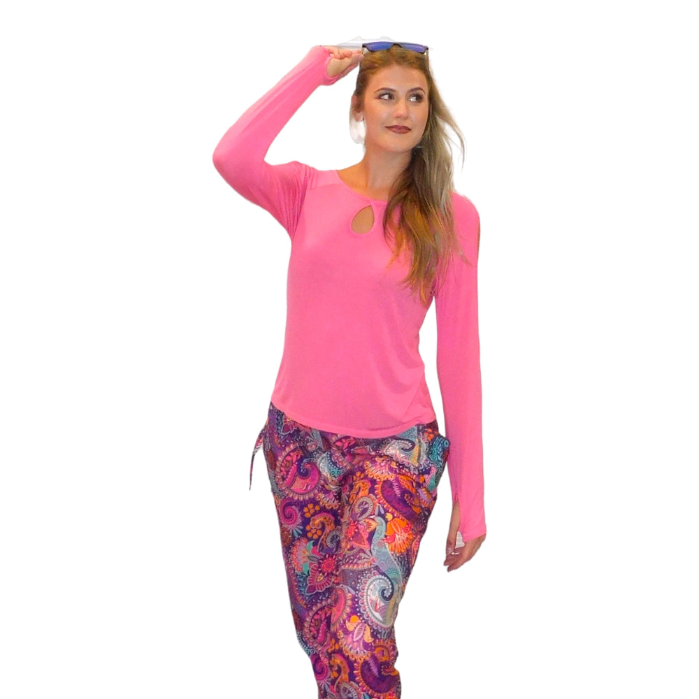 YOGAZ Eco-Friendly Bamboo Breathe Pink Long Sleeve Shirt - YOGAZ