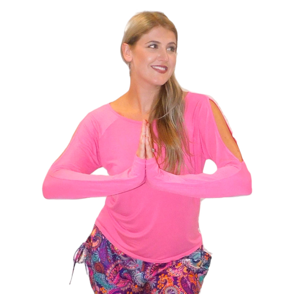 YOGAZ Eco-Friendly Bamboo Breathe Pink Long Sleeve Shirt - YOGAZ