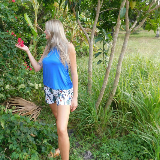 YOGAZ Breezy Tropical Stripe Colorful & Fun Shorts - YOGAZ