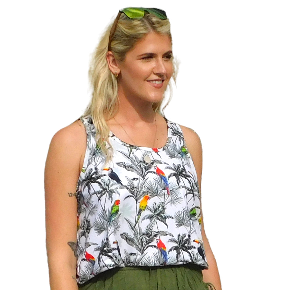 Parrots in Paradise Super Cool Chill Tank Top - YOGAZ