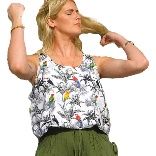 Parrots in Paradise Super Cool Chill Tank Top - YOGAZ
