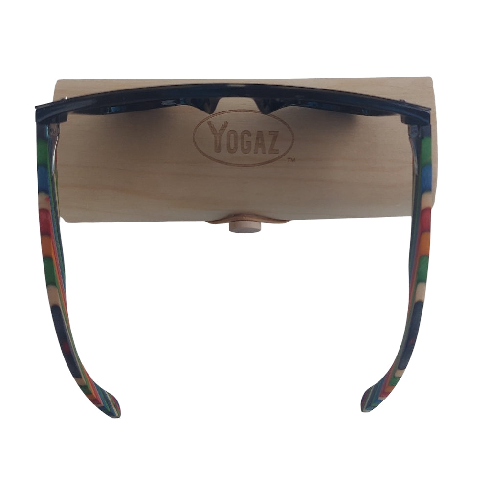 Handcrafted Bamboo Rainbow Stripe Sunglasses with UV400 Polarized Lenses - YOGAZ