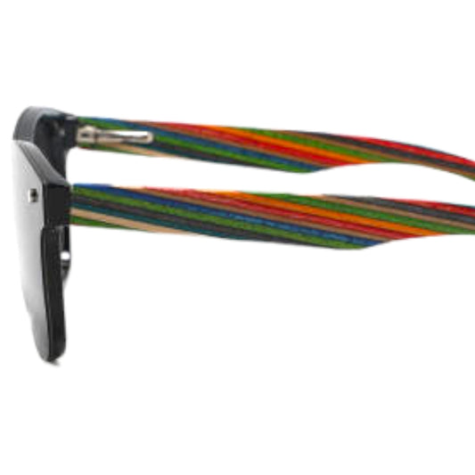 Handcrafted Bamboo Rainbow Stripe Sunglasses with UV400 Polarized Lenses - YOGAZ