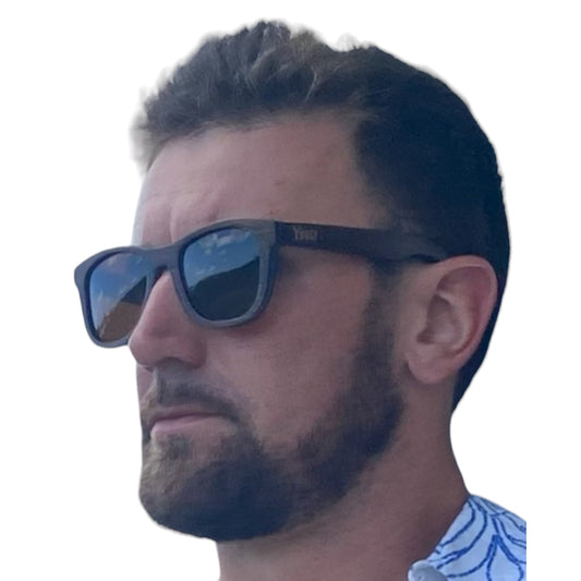 All Wood Black Bamboo Sunglasses Dark Brown all wood frames and sides -with Polarized UV400 Lenses - YOGAZ