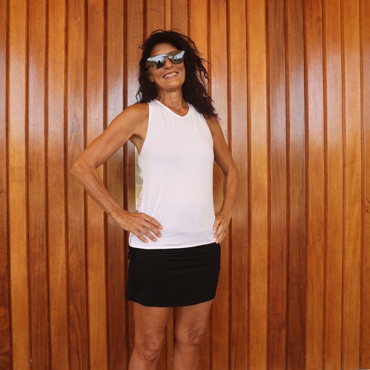 Skort Black Soft Sustainable Eco Friendly Modal Fabric Skort - YOGAZ