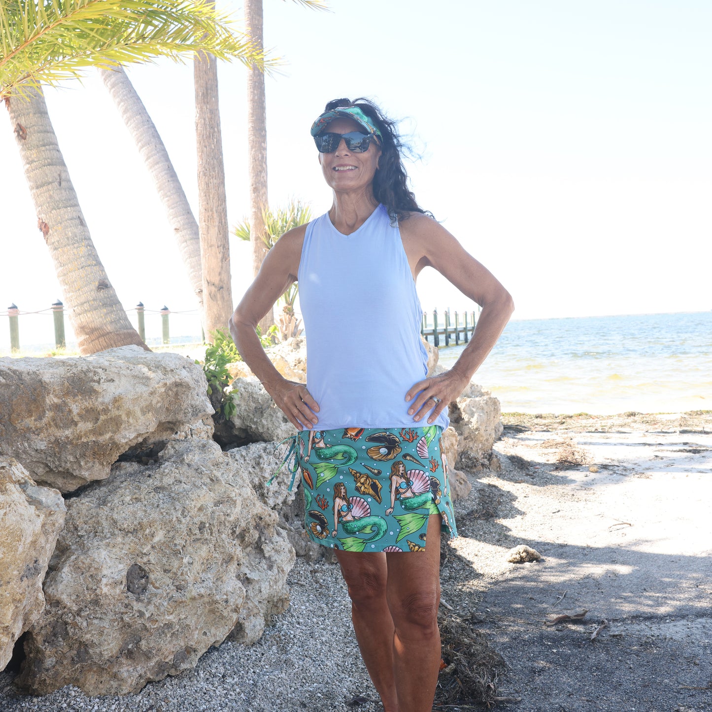 Mermaid Sun Visor with Adjustable Strap & UV Protection - YOGAZ