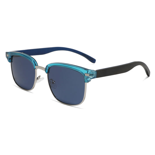YOGAZ Cool Blue Low Profile Bamboo Sunglasses - YOGAZ