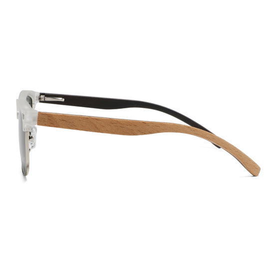 YOGAZ Cool Silver Low Profile Bamboo Sunglasses - YOGAZ