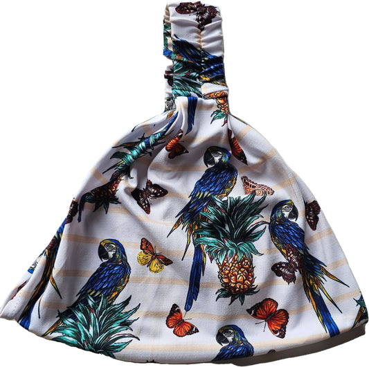 Tropical Stripe Parrot headband matching parrot shorts - YOGAZ