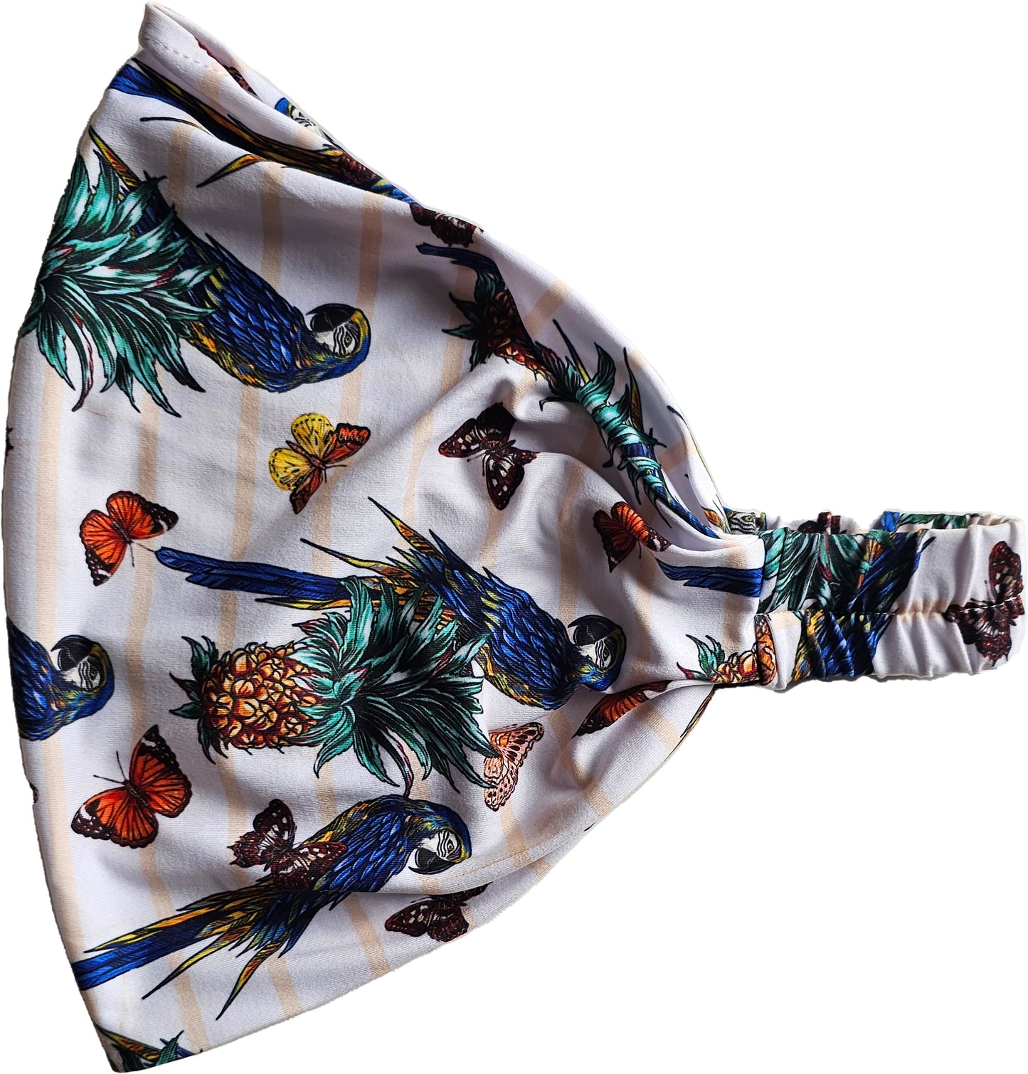 Tropical Stripe Parrot headband matching parrot shorts - YOGAZ