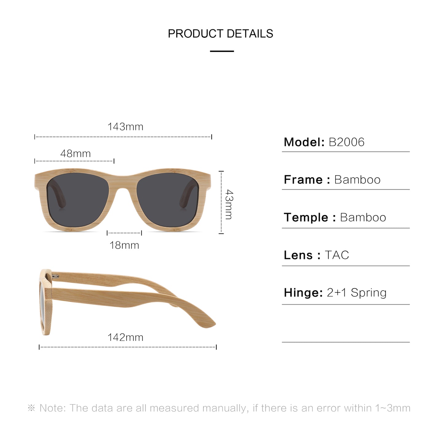 a pair of sunglasses with measurements for each pair