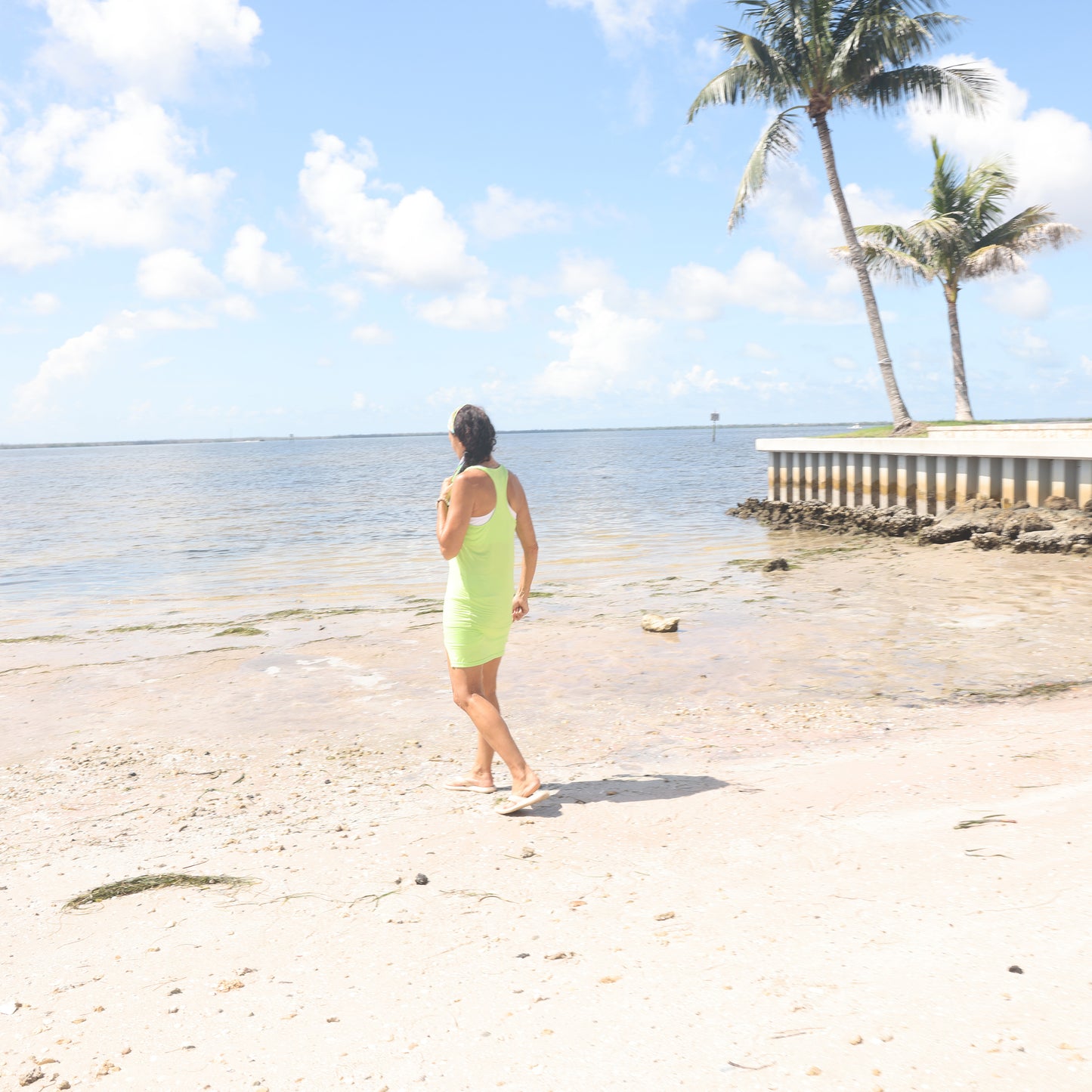 Lime Green Colored Soft SustainableEco Friendly Modal Fabric Skort - YOGAZ