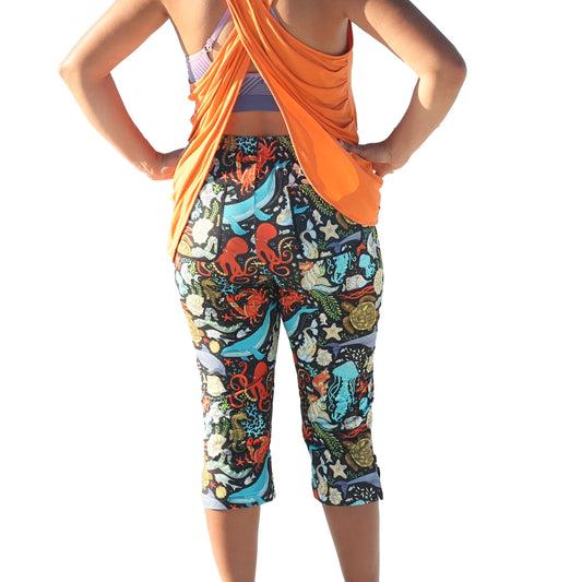 Octy-Sea Life Capris - YOGAZ