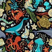 Load image into Gallery viewer, Octy Skort Sea Life Print Sun Visor Hat - Eye-Catching Design, Wide Brim Shade
