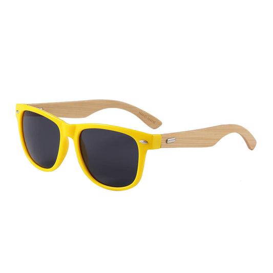 Yogaz Yellow Rimmed Bamboo Sunglasses - YOGAZ