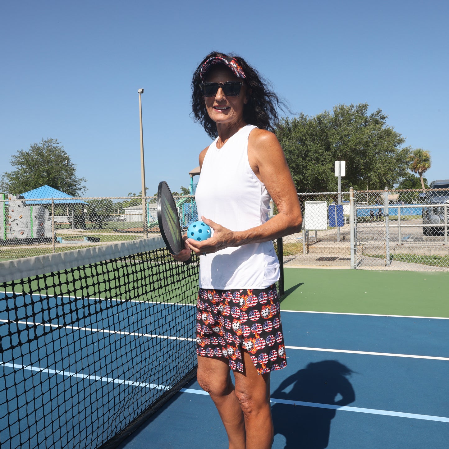 Red, White & Blue USA Matching Sun Visor - YOGAZ