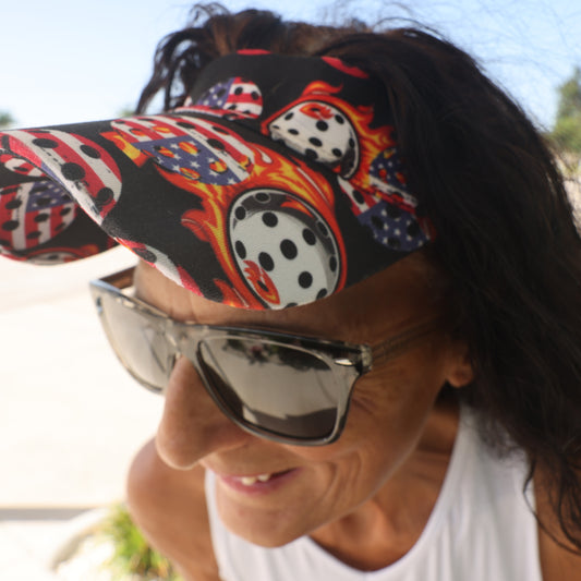 Red, White & Blue USA Matching Sun Visor - YOGAZ