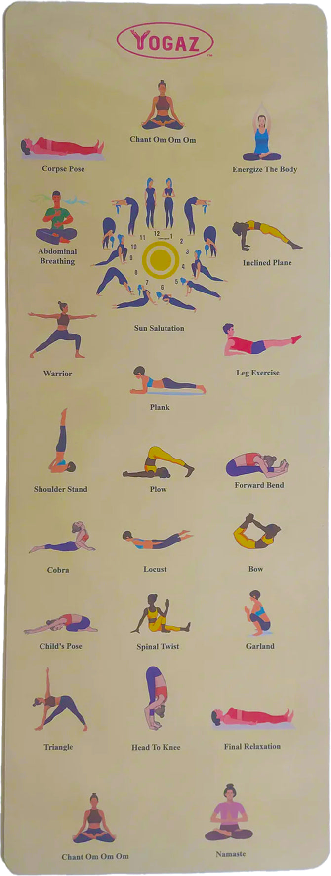 Yoga at Home 3D Suede Texture Self-Teaching Yoga Mat - Learn with Founder of YOGAZ Barbara - YOGAZ