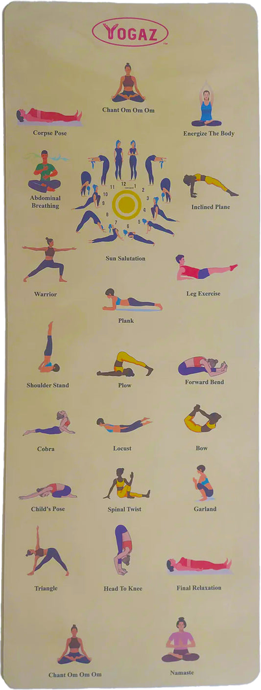 Yoga at Home 3D Suede Texture Self-Teaching Yoga Mat - Learn with Founder of YOGAZ Barbara - YOGAZ