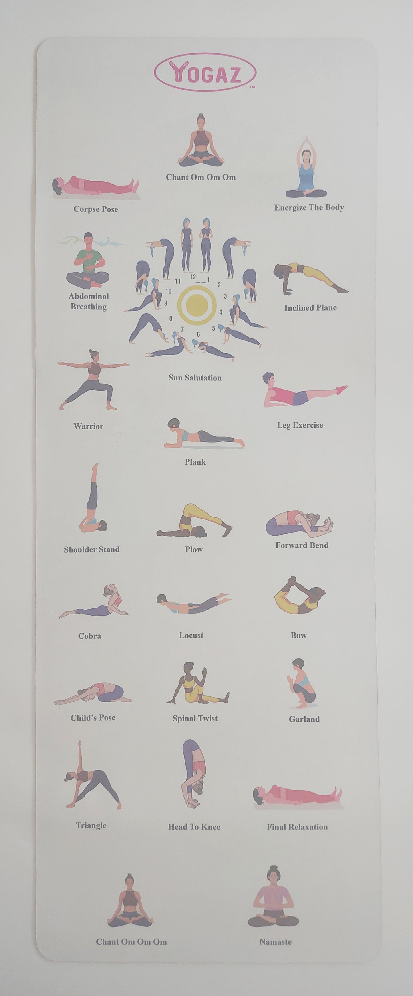 YOGAZ 3D Suede Self-Teaching Yoga Mat (Pink) - YOGAZ