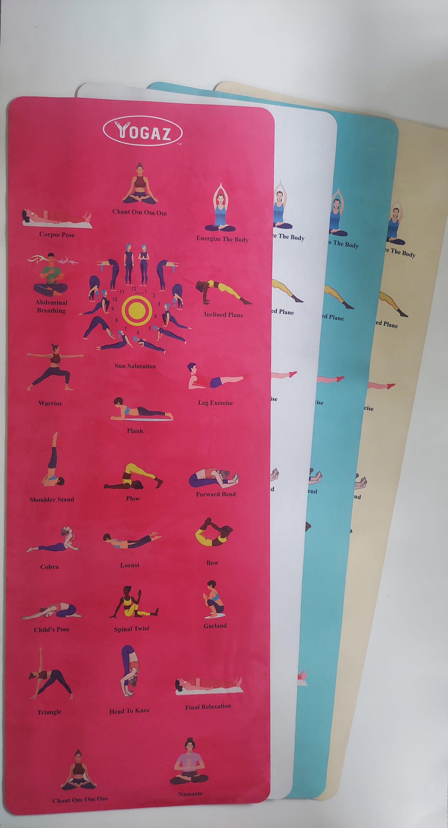 YOGAZ 3D Suede Self-Teaching Yoga Mat (Pink)