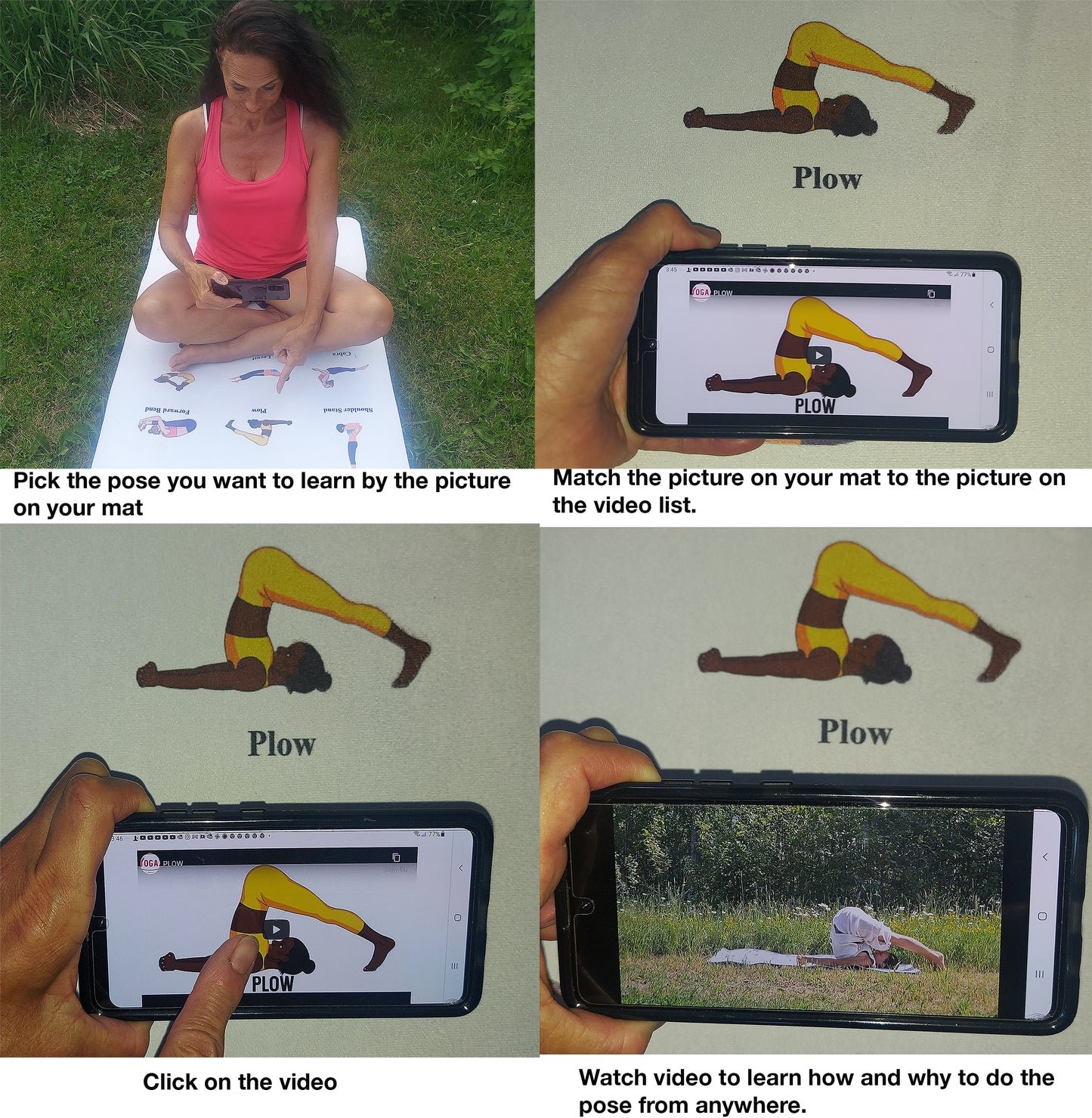 YOGAZ 3D Suede Self-Teaching Yoga Mat (Pink) - YOGAZ