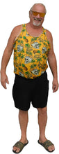 Load image into Gallery viewer, a man in a yellow shirt and black shorts

