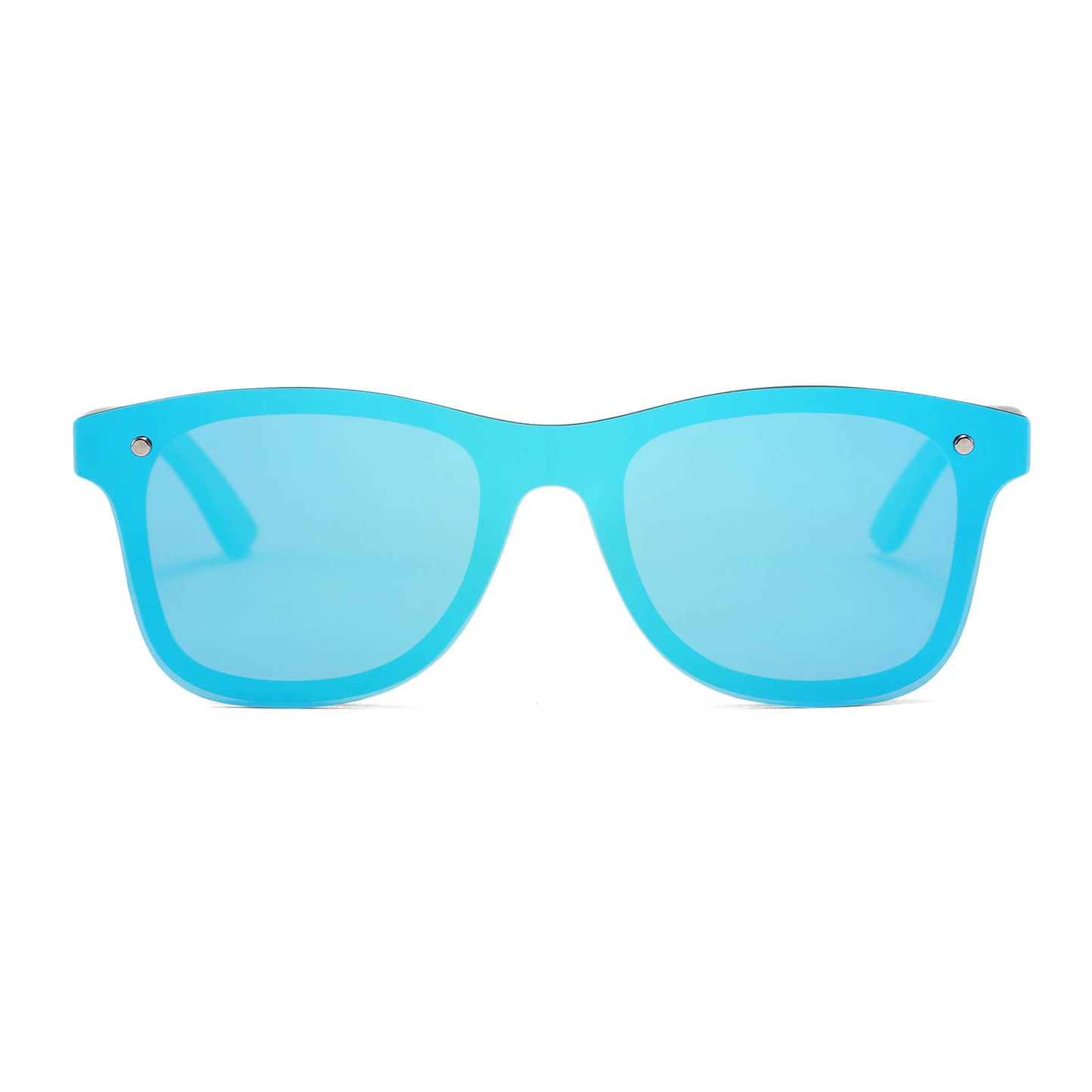 a pair of sunglasses with a blue lens