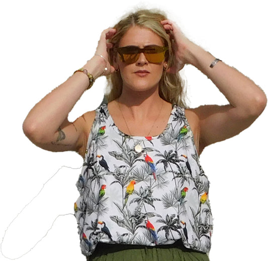 Parrots in Paradise Super Cool Chill Tank Top - YOGAZ
