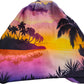 a picture of a tropical sunset with palm trees Lavender island bandana headband 