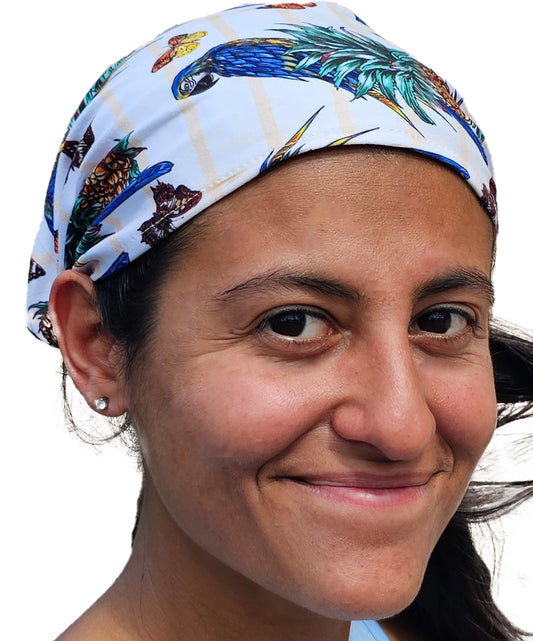 Tropical Stripe Parrot headband matching parrot shorts - YOGAZ