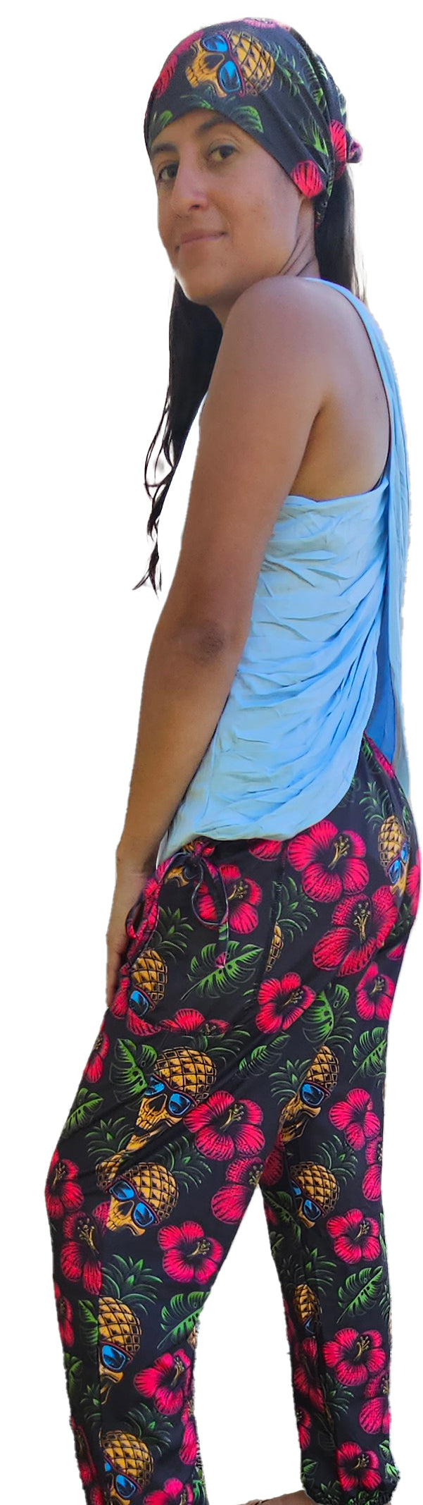 YOGAZ Unisex Pineapple Skull Print Pants with our Signature Pocket in Pocket Design
