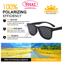 Load image into Gallery viewer, a pair of sunglasses with the words polarizing efficiency
