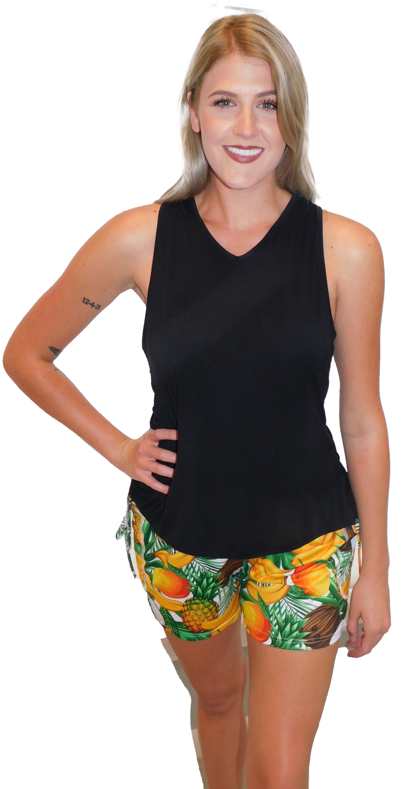 YOGAZ Eco-Friendly Black Bamboo BOW Tank Top in