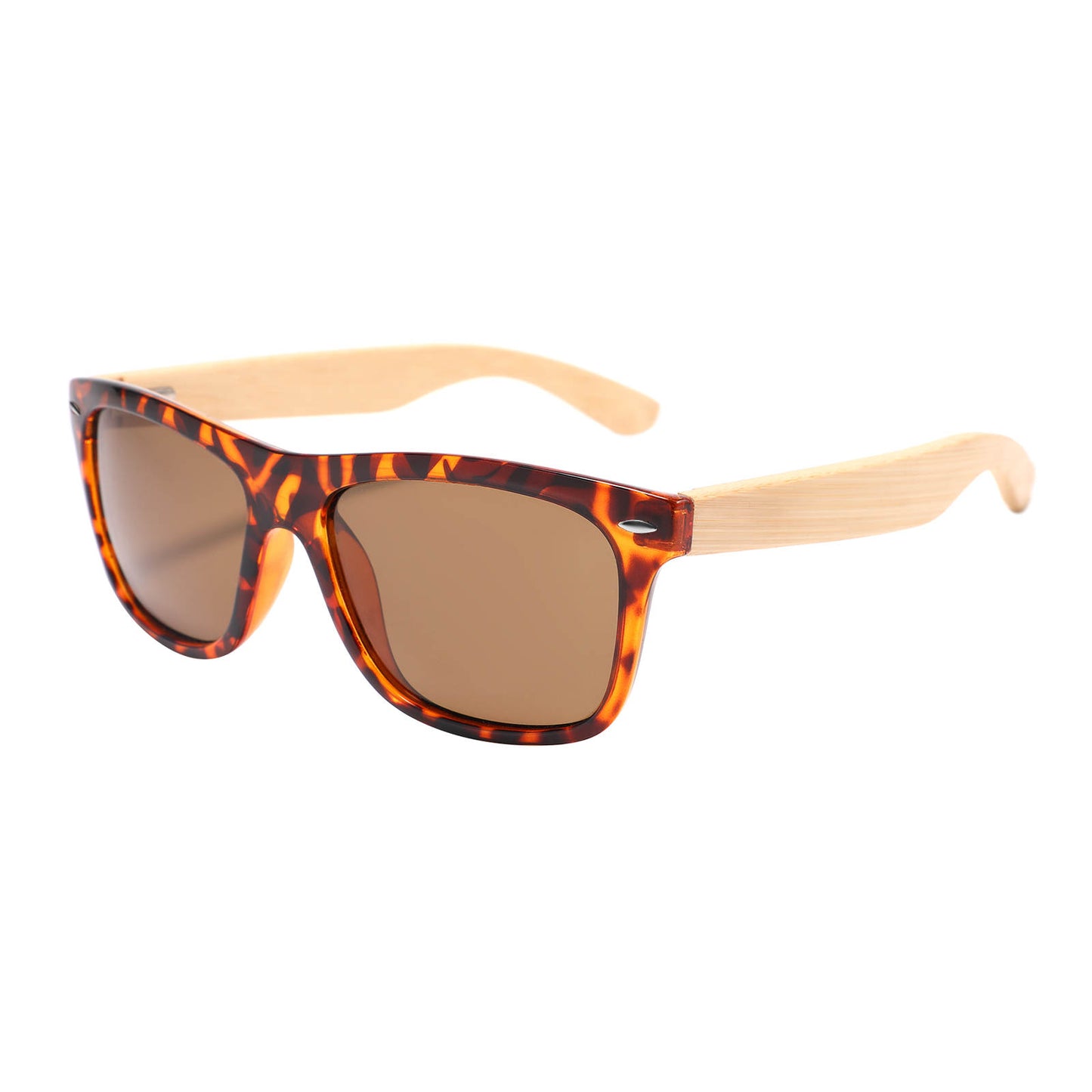 Real Bamboo Wood Polarized Sunglasses with Metal Arms - UV400 Cat 3 Lenses - YOGAZ