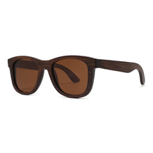 Load image into Gallery viewer, Natural Bamboo Sunglasses Dark Brown all wood frames and sides -with Polarized UV400 Lenses
