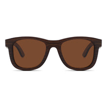 Load image into Gallery viewer, Natural Bamboo Sunglasses Dark Brown all wood frames and sides -with Polarized UV400 Lenses
