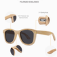 Natural Bamboo Sunglasses Blond all wood frames and sides -with Polarized UV400 Lenses - YOGAZ