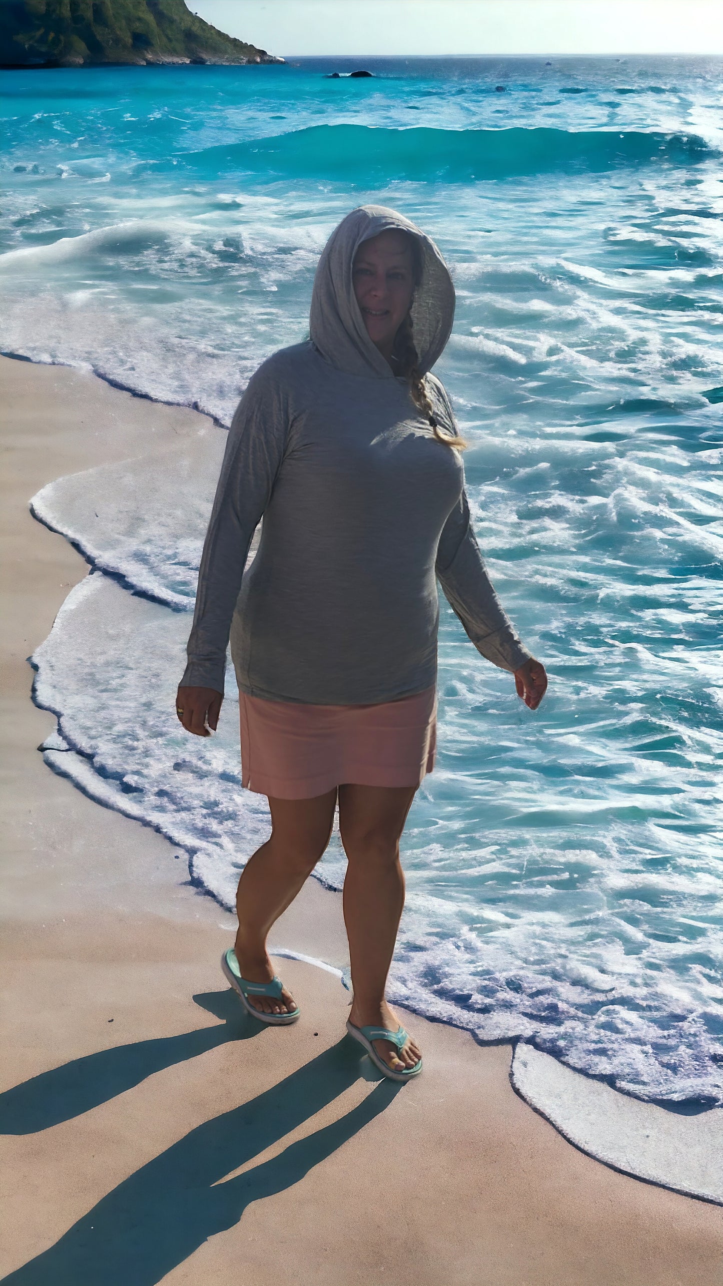 New Bamboo Hoodie - Grey - UV 50 Protection & Breathable - Sizes XS-3XL