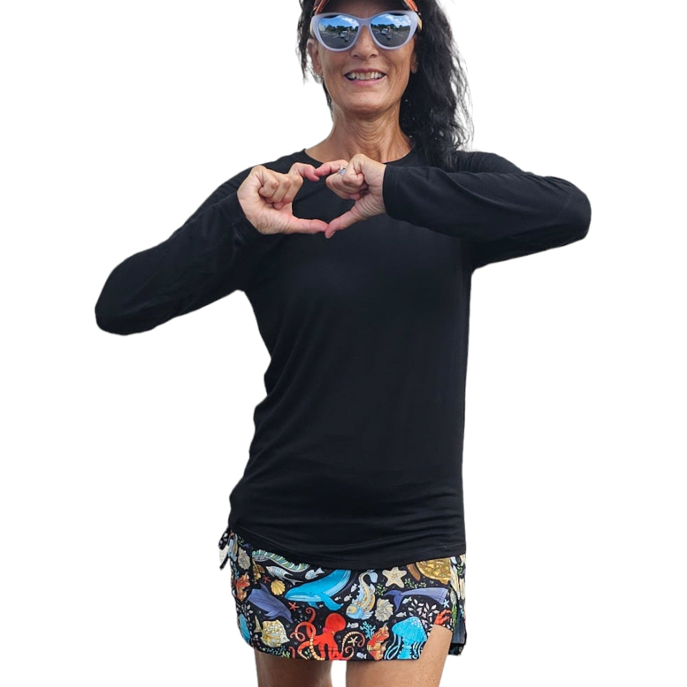 Eco Friendly Modal Black Long Sleeve Shirt | YOGAZ