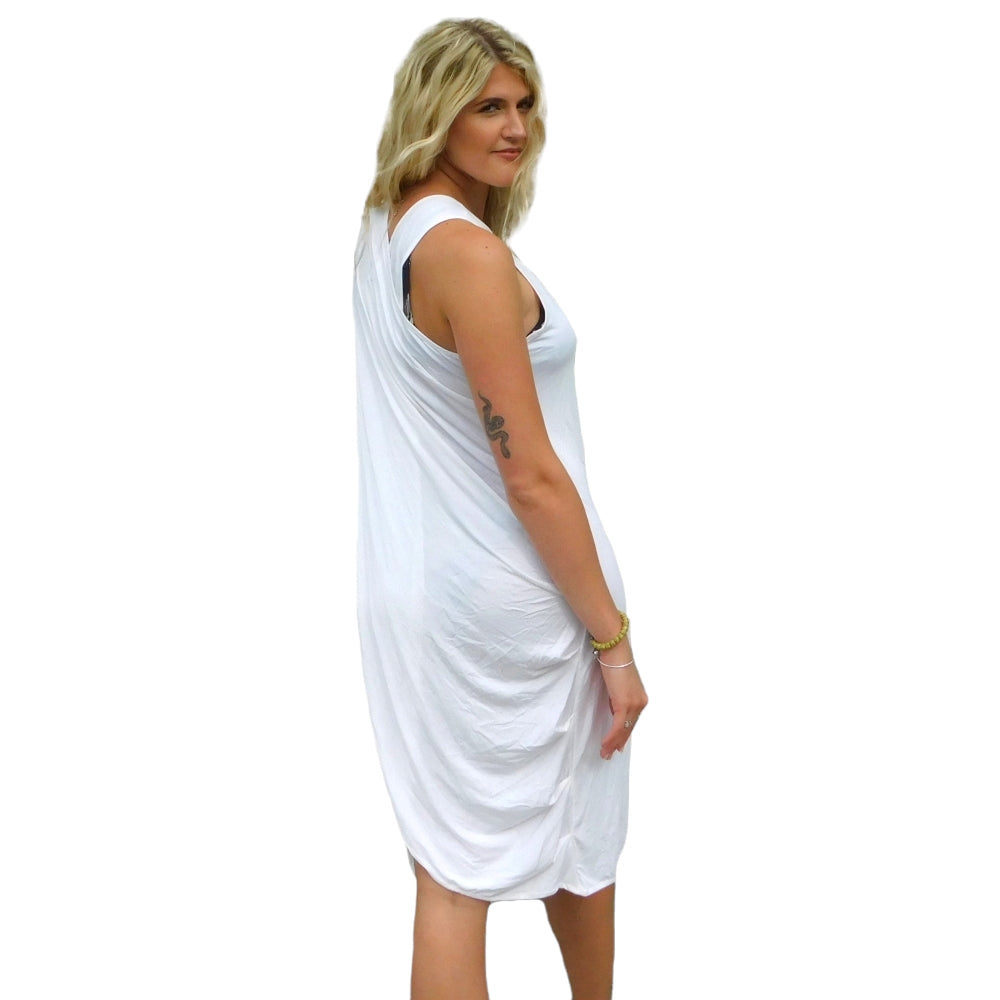Yogaz New Eco Friendly Bamboo  Ivory Swimsuit Cover-Sun Dress is called "Wave". It's super cute, elegant and so comfortable. - YOGAZ